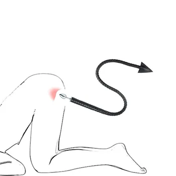Seksi Şeytan Kırbaç Metal Butt Plug BDSM PU deri Kamçı Anal Seks Oyuncakları Şeytan Kuyruk Cosplay Yetişkin Oyunları Çiftler Flört Yaramazlık Dişli