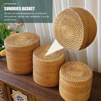 Sepet Sepetleri Depolama Boş Küçük Hasır Meyve Hediye Ekmek Dokuma Mutfak Hediyeler Sebze Rattan Halat Dekoratif Yuvarlak