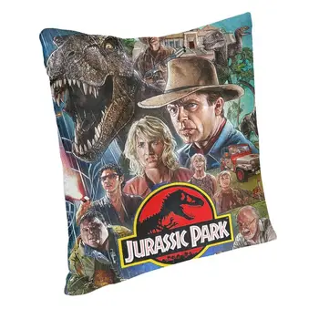 Serin Klasik Film Afiş Jurassic Park Atmak Yastık Kılıfı Dekorasyon 3D Iki Yan Baskı Dinozor Dünya minder örtüsü ıçin Kanepe
