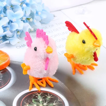 Sevimli Peluş Wind Up Tavuk Çocuk eğitici oyuncak Clockwork Atlama Yürüyüş Civciv Oyuncaklar Çocuklar İçin Bebek Hediyeleri