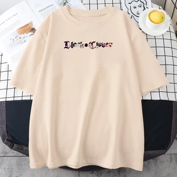 Sihirli İmparator Yarış-Siyah Yonca Baskı Bayan Tshirt Yaratıcılık Tüm Maç Tshirt Gevşek O-Boyun Elbise Fashino Ev Tişörtleri Kadın