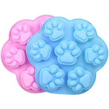 Silikon kalıp Güzel Köpek Kedi Pençe Desen Buz Küpü Sabun Fondan Dekorasyon Silikon Formu Kek Dekorasyon Araçları Pişirme Araçları