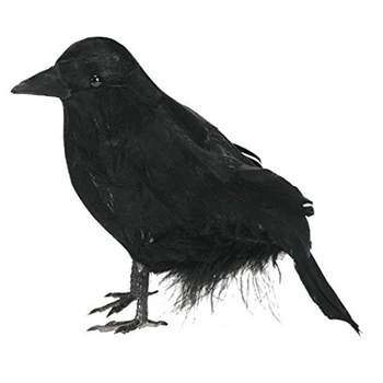 Simülasyon Siyah Karga Hayvan Modeli Dolması Tüy Karga Siyah Kuş Raven Prop Korkunç Dekor Cadılar Bayramı Parti Malzemeleri İçin