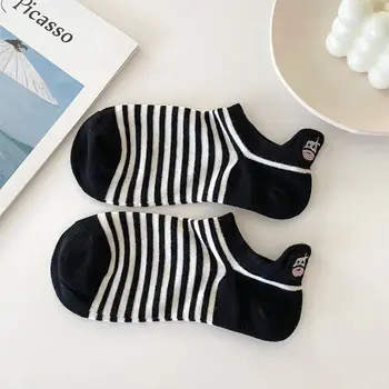 Siyah Kadın Tekne Çorap Sığ Ağız Düşük Tüp Bahar ve Yaz Çorap Nefes Sevimli Tatlı Kore Japon Versiyonu Çorap Mujer