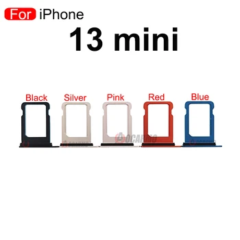 Siyah / Kırmızı /Gümüş / Pembe / Mavi Sım Kart SIM Tepsi Yuvası Tutucu iPhone 13 Mini 13mini Yedek Parçalar