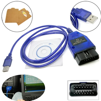 Siyah / Mavi VAG-COM 409.1 VAG-COM 409.1 Kkl OBD2 USB Teşhis Kablosu tarayıcı arabirimi VW Audı Seat Volkswagen için