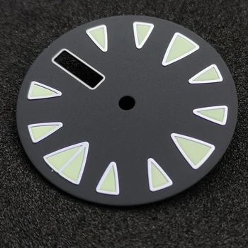 Siyah Steril İzle Dial 28.5 mm Süper C3 Aydınlık İşaretleri Tarihi Pencere İzle için Uygun Parçalar NH36 Otomatik Hareket