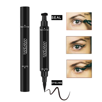 Siyah Sıvı Eyeliner Gözler Makyaj Su Geçirmez Uzun Ömürlü Doğal Geometri Üçgen Damga Çıplak Dövme Göz Kalemi Kalem maquillaje
