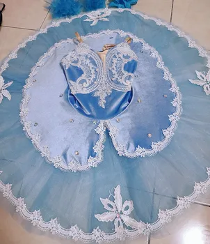 Sku Mavi Profesyonel Bale Tutu Yetişkin Çocuk Çocuk Gözleme Kuğu Gölü Tutu Kadın Bale Dans Kostümleri Balerin Elbise Kız