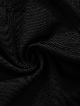 Soefdioo Uzun Kollu Kapşonlu Siyah Tulum Kadınlar Tek Parça Kıyafetler Sonbahar Moda Tulum Rahat Sportif Zip Bodycon Romper