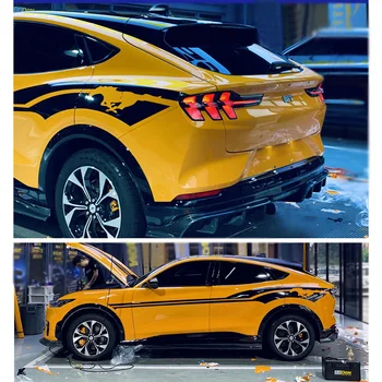 Spor Yarış Bel Hattı Çizgili At Sticker Grafik Etek Çıkartmaları Vinil Wrap Dekor Ford Mustang İçin Mach 1 Mach-E 2021 2022