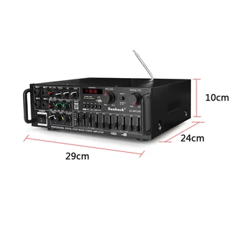 SUNBUCK 2000 W 2CH 4ohm bluetooth Stereo Amplifikatör Kablosuz Hıfı Stereo Ses güç amplifikatörü Ev Karaoke Araba Amp USB EQ 4 MIC