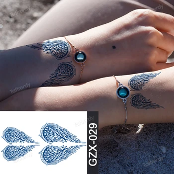 Suyu Mürekkep Geçici Kaplan Küçük Dövmeler Çıkartmalar Kızlar Seksi Ay El Kalıcı Sahte Dövme Ejderha Kanatları Vücut Sanatı Erkekler Kadınlar