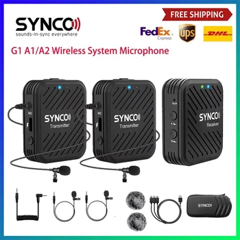 SYNCO G1 G1A1 G1A2 Dijital Kablosuz Yaka Mikrofonu Sistemi Röportaj Yaka Alıcı Kiti Smartphone Laptop için DSLR Masa