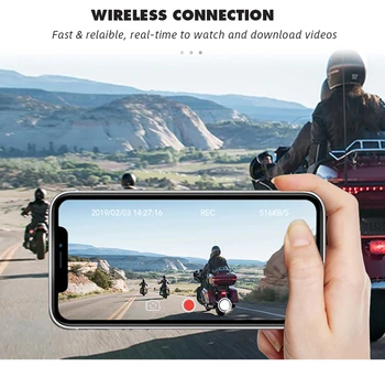 SYS VSYS Tam Vücut Su Geçirmez Motosiklet Kamera Kaydedici P6FL WiFi Çift 1080P Full HD Motosiklet DVR Dash kamera Siyah GPS Kutusu