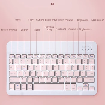 Tablet Kablosuz Klavye 10 İnç Taşınabilir Klavye Telefon iPad Evrensel Bluetooth Klavye Fare Seti iPad Pro 8th 7th