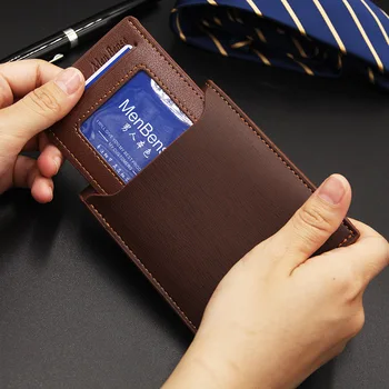 TANGYUE erkek cüzdan Erkekler için Çanta PU deri kartlık Sikke Lüks Para Klip İnce Kısa Cüzdan Siyah ve Kahverengi
