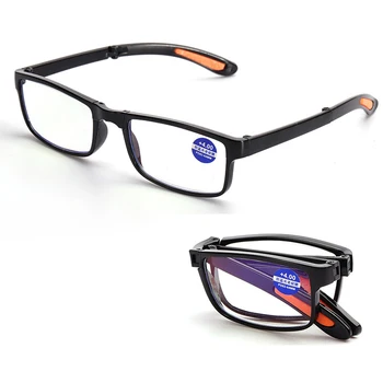 Taşınabilir Katlanır okuma gözlüğü Diyoptri İle + 1.0 İla + 4.0 Moda Anti-mavi ışık Presbiyopi Gözlük Erkekler Kadınlar Unisex