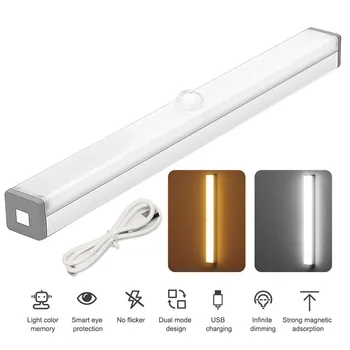 Taşınabilir Mini LED insan vücudu akıllı indüksiyon ışık manyetik adsorpsiyon USB şarj dedektörü gece lambası