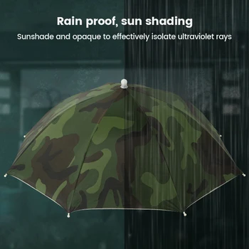 Taşınabilir Yağmur Şemsiye Şapka Ordu Yeşil Katlanabilir Açık Pesca Güneş Gölge Su Geçirmez Kamp Balıkçılık Şapkalar Kap Plaj Kafa Şapka