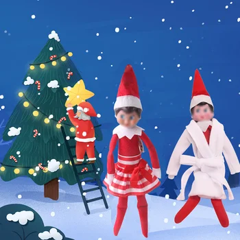 Tek Parça Kawaii Noel Bebek Oyuncak Elf Şef Giysileri Aşağı Ceket Aksesuarları Oyuncaklar Çocuklar için Hediyeler (Bebek) m48
