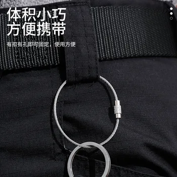Tel halka anahtarlık bagaj etiketi anahtarlık kolye tel kilit toka paslanmaz çelik anahtarlık kordon taktik sırt çantası kolye