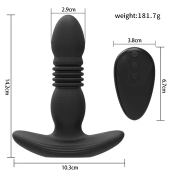 Teleskopik Erkek Prostat Masajı Anal Vibratör Butt Plug Penis Halkası Stimülatörü Gecikme Boşalma Vibratör Seks Oyuncakları Erkekler için