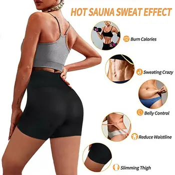 Ter Sauna Pantolon Vücut Şekillendirici Kilo Kaybı Zayıflama Şort Bel Eğitmen Shapewear Karın Sıcak Termo Ter Fitness Egzersiz Legging