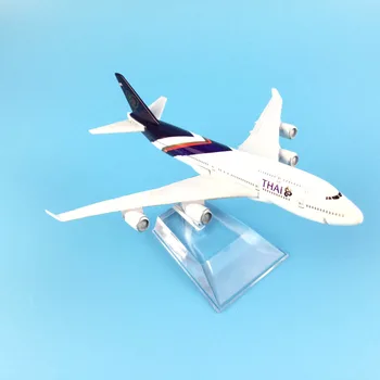 Thai Airways Uçak modeli Boeing 747 uçak 16 CM Metal alaşım diecast 1: 400 uçak modeli Koleksiyon hediyeler Ücretsiz kargo