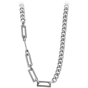 Titanyum çelik dikiş kolye kadın Hip-hop köprücük kemiği zinciri tasarım çift aksesuarları