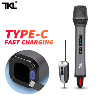 TKL TX11 UHF Kablosuz Mikrofon El Dinamik Mikrofon ile 3.5 mm/6.5 mm Şarj Edilebilir Alıcı için Aile Karaoke Parti