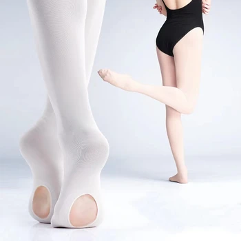 Toptan Bale Tayt 80D Cabrio Bale Çorap Kadın Bale Dans Tayt Dikişsiz Külotlu Çorap Delikli Külotlu Çorap