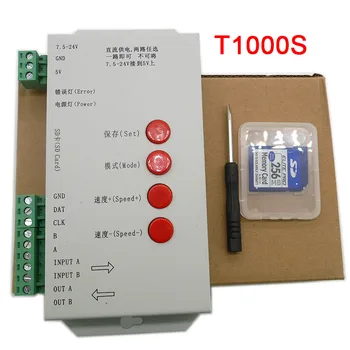 Toptan T1000S Denetleyicisi için WS2801 WS2811 WS2812B LPD6803 LED 2048 RGB Piksel şerit ışık ile 256 SD Kart, DC5~24 V