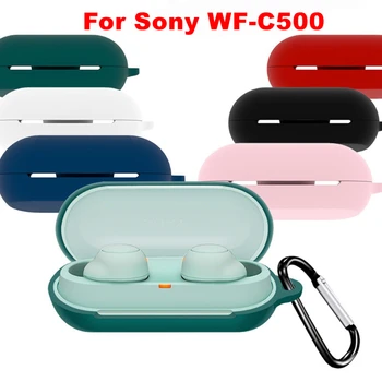 Toz geçirmez Koruyucu Kılıflar Yumuşak Kulaklık Kapakları ile Uyumlu Sony WF-C500 Kulaklık Anti-fall Kabukları Taşıma Çantaları