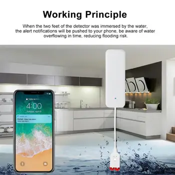 Tuya Zigbee Su kaçak Alarmı Güvenlik Koruma Akıllı Ev Tuya Alarm Su Sensörü Smartlife App Kontrolü Alexa Google İle Çalışmak
