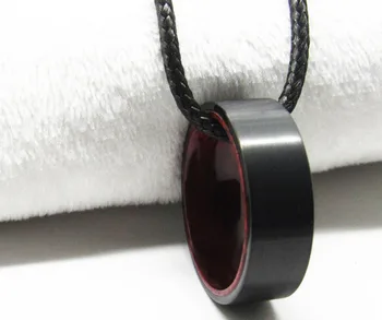 Tıgrade Yeni Siyah Mat Tungsten Yüzük 8mm Genişlik Düz Fırçalanmış Kırmızı Sandal Ağacı Iç Seti Moda Erkekler Takı