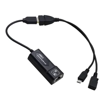 USB 2.0-RJ45 Adaptörü/ 2X Mikro USB Kablosu LAN Ethernet adaptörü Amazon Fire TV 3 veya Stick GEN 2 için