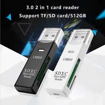 USB 3.0 2 İn 1 kart okuyucu SD TF Kart Bellek Okuyucu Yüksek Hızlı Çoklu kart Okuyucu Adaptörü Flash Sürücü laptop aksesuarları