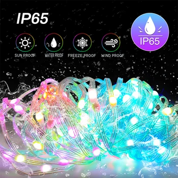 USB akıllı Bluetooth LED şerit ışık yılbaşı ağacı 5 M / 10 M / 15 M / 20 M App kontrolü yeni yıl peri noel ışıkları dekorasyon çelenk