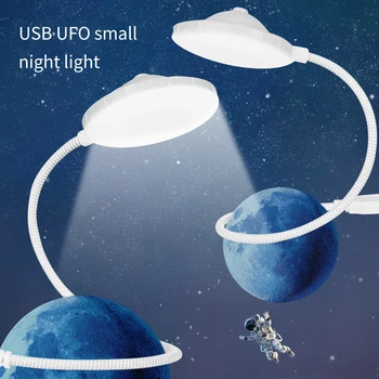 USB Gece Işık LED Astronot Lamba Masası Lamba Esnek LED Nightlight 5V Okuma Tablo Işık Alan Adam Dekorasyon Lamba Laptop İçin