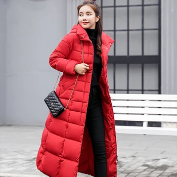 Uzun Kış Ceket ve Ceket ile Kadınlar için Kürk Pamuk Yastıklı Sıcak Kalınlaşmak Bayanlar Ceket Uzun Palto Parka Bayan Ceketleri