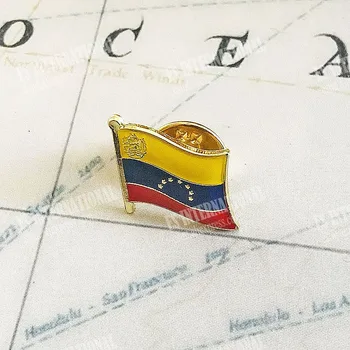 Venezuela Ulusal Bayrak Yaka İğneler Kristal Epoksi Metal Emaye Rozeti Boya Broş Hatıra Takım Kişilik Hatıra Hediyeler