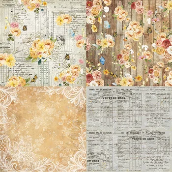 Vintage Dantel Çiçek Scrapbooking Malzeme Kağıt Önemsiz Günlüğü Arka Plan Kağıt El Yapımı kraft el işi kağıdı DIY Scrapbooking Malzemeleri