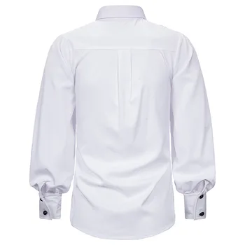 Vintage erkek Uzun Kollu Gömlek Turn-aşağı Yaka Tek Göğüslü Casual Gömlek Tops 2021 Sonbahar Moda Bluz Erkek Gevşek Üst