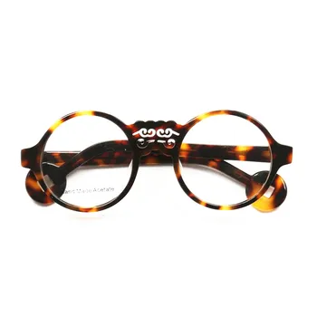 Vintage Gözlük Yuvarlak Asetat Kaplumbağa Gözlük Çerçeveleri Tam Jant Erkek Kadın Gözlük Reçete Gözlük