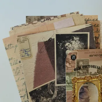 Vintage Nostalji Karakter Çerçeve Mektup Malzeme Kağıt Retro Not Memo Pedleri Not Scrapbooking Günlüğü Önemsiz Dergisi DIY Arka Plan