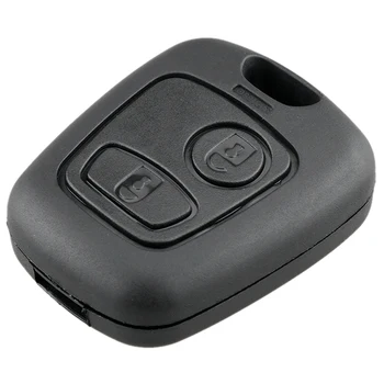 VODOOL 2 Düğmeler Yedek Uzaktan Boş Araba Anahtarı Kabuk Fob Vaka Peugeot 206 İçin Hiçbir Bıçak Oto Anahtar Kutu
