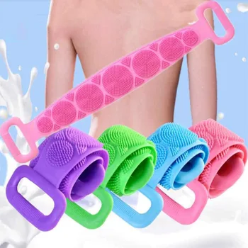 Vücut Sünger Silikon Fırçalar banyo havluları vücut kesesi Sürtünme Geri Soyma masajlı duş Genişletilmiş Scrubber Cilt Temiz Fırçalar