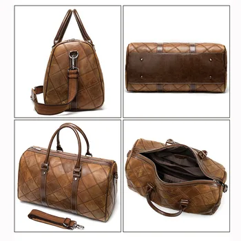 WESTAL erkek Seyahat Çantaları El Bagajı Hakiki Deri silindir çanta Deri Bagaj Seyahat Çantası Bavul Çanta büyük / Hafta Sonu Çantası