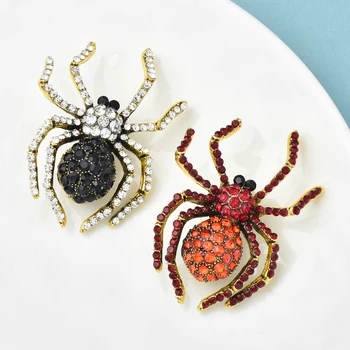 Wuli ve bebek Taklidi Örümcek Broş Kadınlar İçin Unisex 2 renkli Parlayan Böcekler Broş Pins Hediyeler